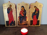 Triptyque la Sainte Vierge et les deux saints Jean